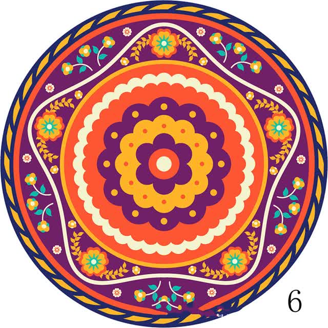 V888-ELOSUNG11269-208881-00 Set of 6 Mandala Ceramic Drink Coasters - Absorbent, Non-Slip Coasters for Coffee Table and Home Decor 10.4cm - Image 1