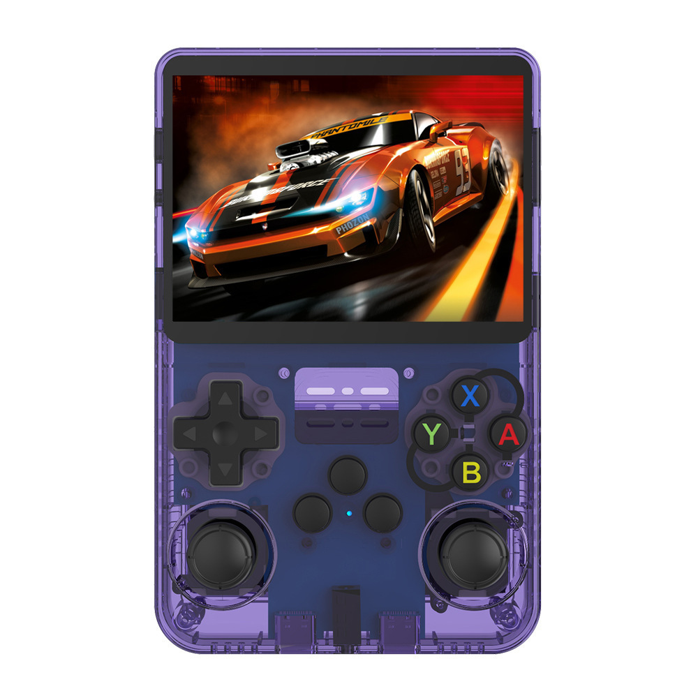 V888-ELOSUNG11636-209608-00 Purple Retro Portable Gaming Console with 64GB, 2 Memory Card-3D Games, HD Display, and Dual Joysticks - Image 1