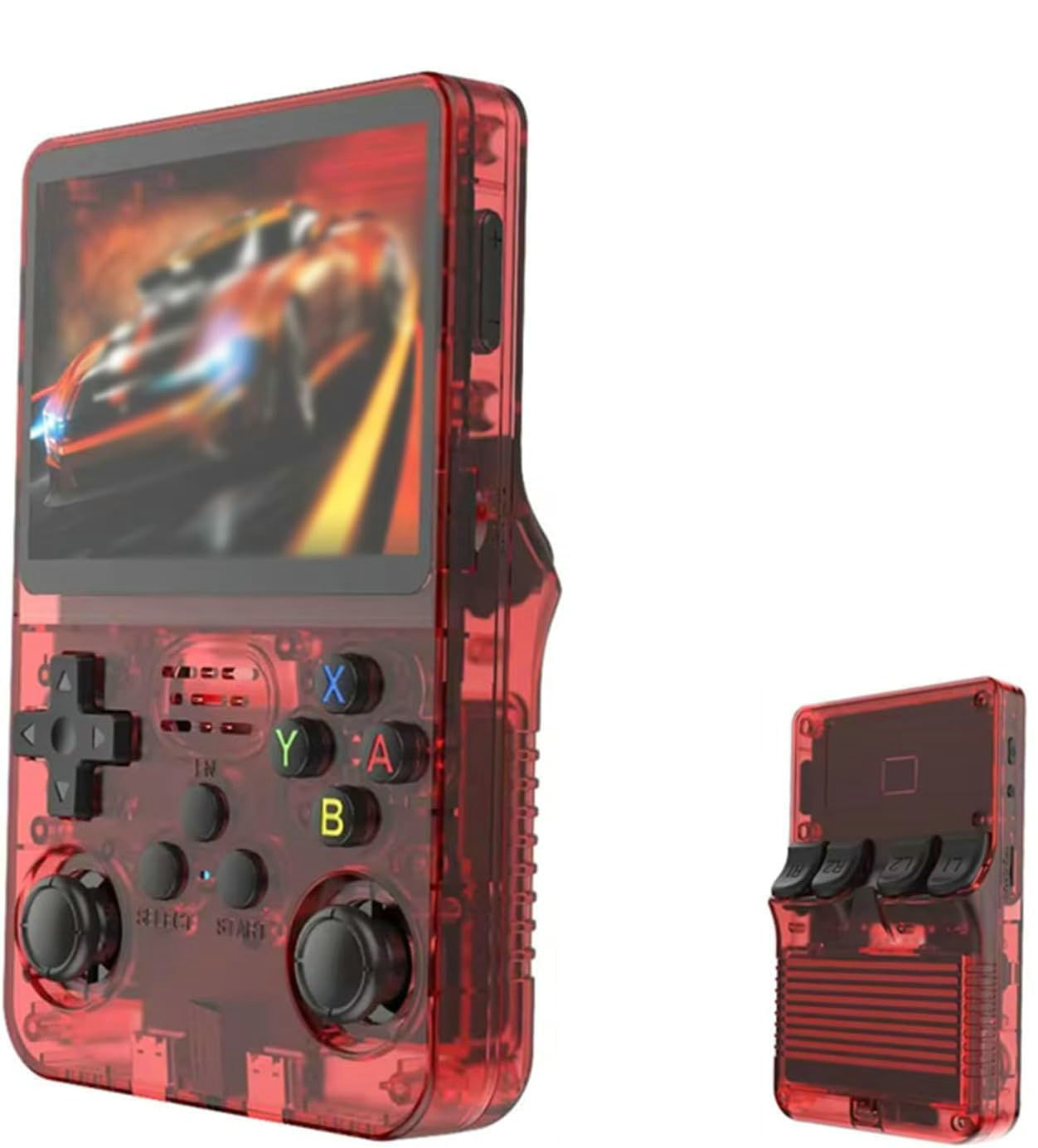 V888-ELOSUNG11640-209612-00 Red Retro Portable Gaming Console with 64GB, 2 Memory Card-3D Games, HD Display, and Dual Joysticks - Image 1