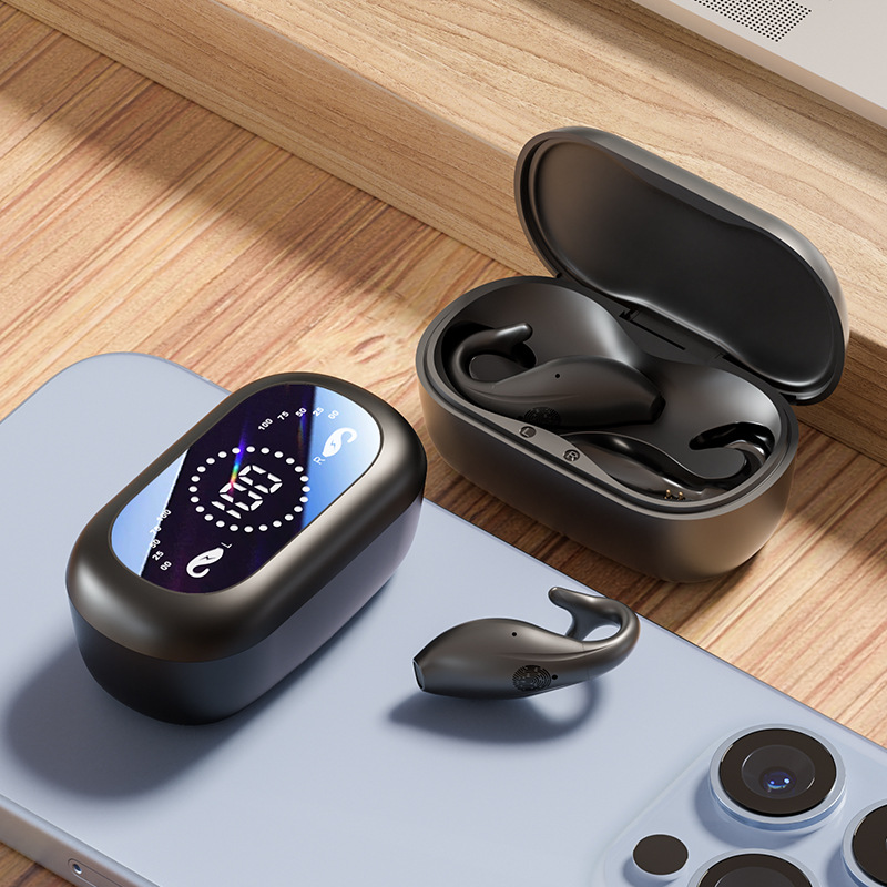 V888-ELOSUNG11867-210123-00 Black Dolphin M66 Clip-on Bluetooth Earphones - Wireless, 8+ Hours Battery, 15m Transmission Range, Durable PC+ABS Material - Image 1