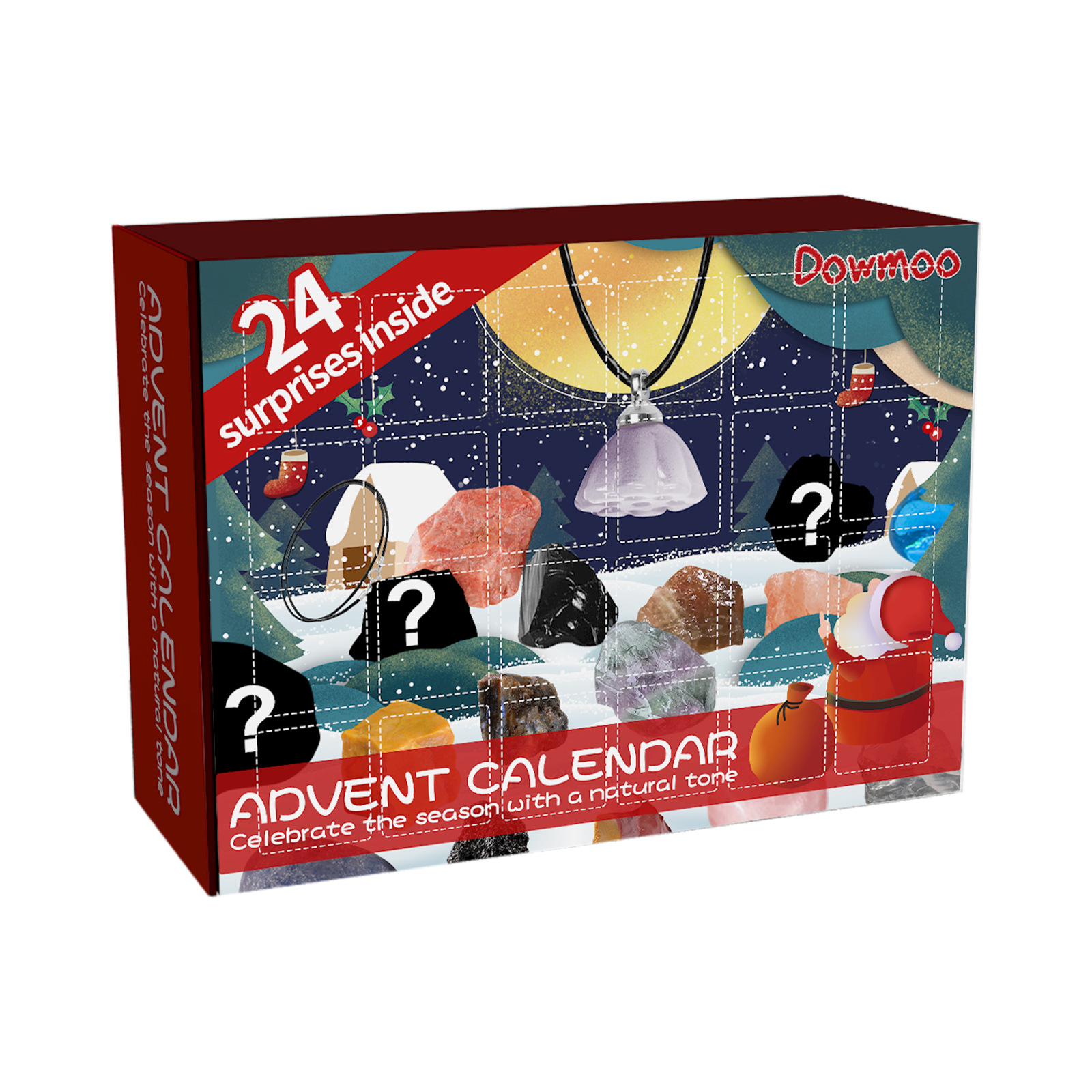 V888-ELOSUNG11954-211163-00 Dowmoo Christmas Advent Calendar Mineral Blind Box - 24-Box Countdown Calendar, Toy Surprise Gift - Image 1