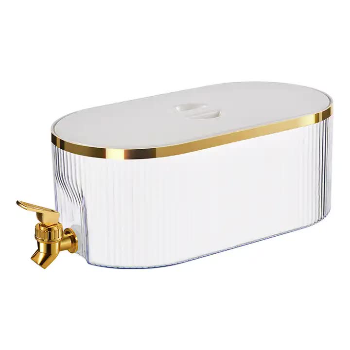 V888-ELOSUNG11992-211000-00 Elegant White Refrigerator Cold Water Dispenser - 5.3L Fruit Tea Jug with Tap for Home Beverages - Image 1