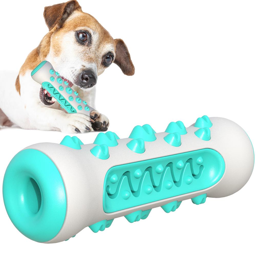 V888-ELOSUNG12162-210506-00 Blue Dog Squeaky Toys For Aggressive Chewers, Tough Toothbrush Dog Chew Toy, Nearly Indestructible Rubber Toys For Pet Training, Teeth Cleaning, Playing And Chewing For Medium & Large Breeds - Image 1