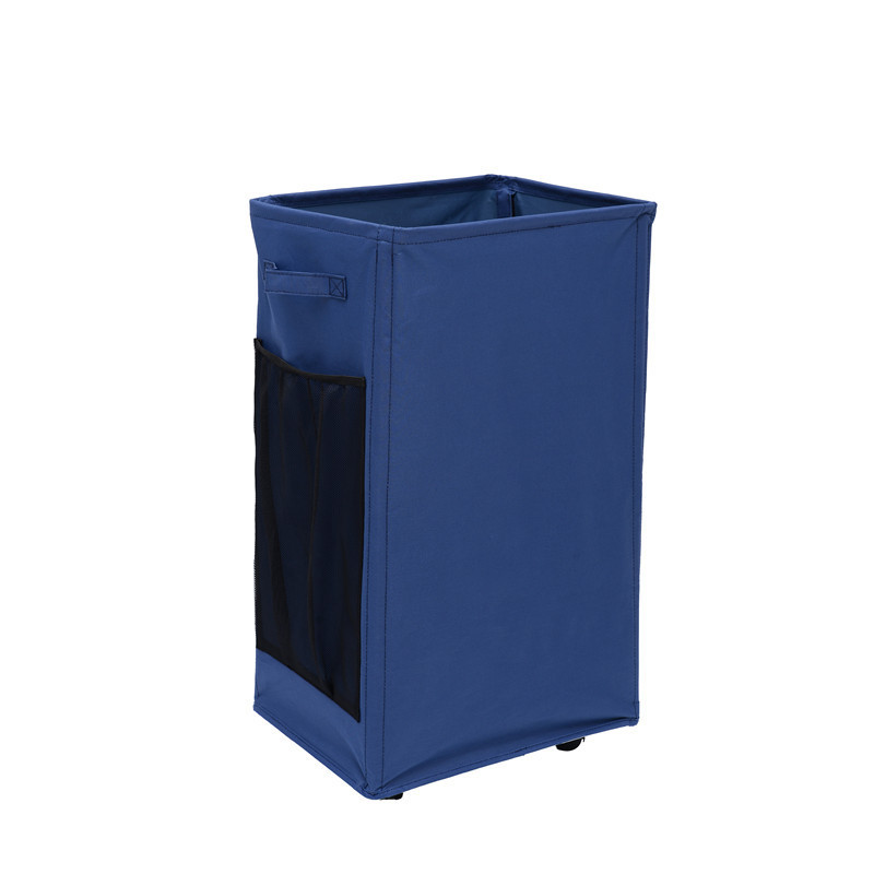 V888-ELOSUNG12315-211465-00 Navy Blue Foldable Yoga Storage Basket, Oxford Fabric Laundry Hamper, Multi-Purpose Organizer for Toys and Bathroom Essentials - Image 1