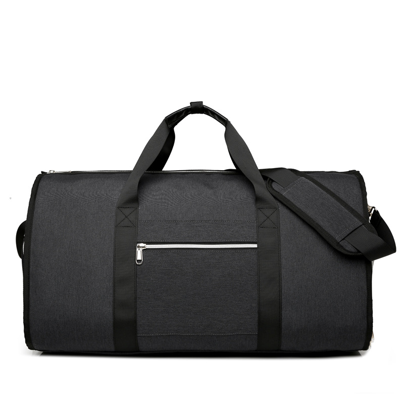 V888-ELOSUNG12325-211487-00 Black Multi-Functional Travel Duffel Bag with Suit Storage, Foldable Garment Bag for Business Trips - Image 1