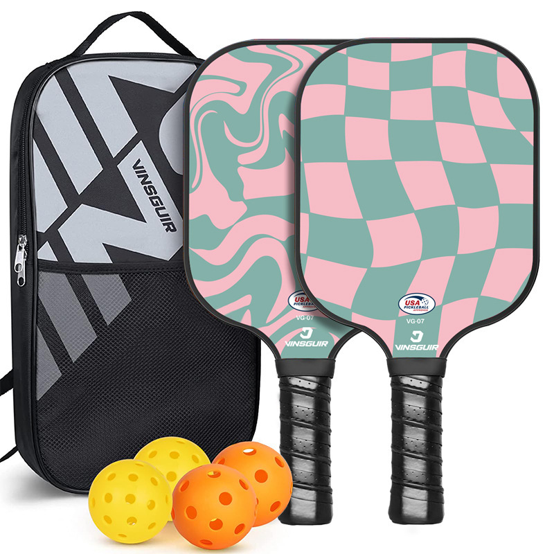 V888-ELOSUNG12366-211871-00 Bubble Hall Fiberglass Pickleball Paddle Set - Vibrant Design for Enhanced Gameplay - Image 1