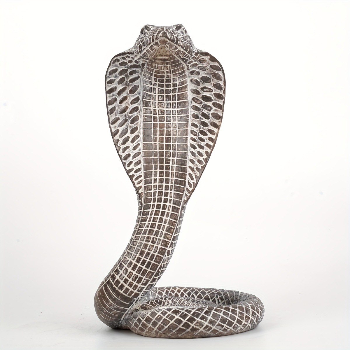 V888-ELOSUNG12443-211722-00 Grey Decorative Resin Cobra Statue - Unique Animal Figurine for Home Decor & Creative Gifts - Image 1