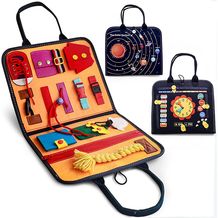 V888-ELOSUNG12594-212523-00 Montessori Busy Board - Educational Sensory Activity Toy for Toddlers - Image 1