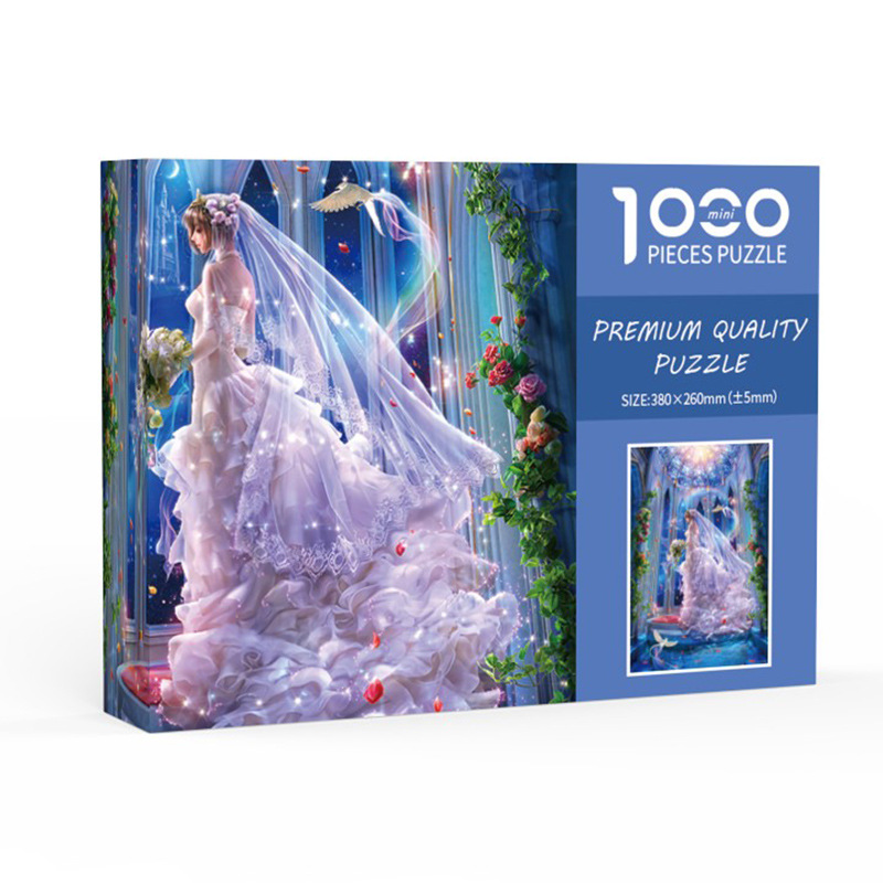 V888-ELOSUNG12621-213501-00 Wedding Girl DIY 1000-Piece Paper Puzzle - Creative Educational Toy for Family Fun - Image 1