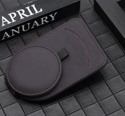 V888-ELOSUNG12638-212675-00 Brown Multifunctional Car Sun Visor Glasses Clip with Card Holder - Compact and Convenient - Image 1