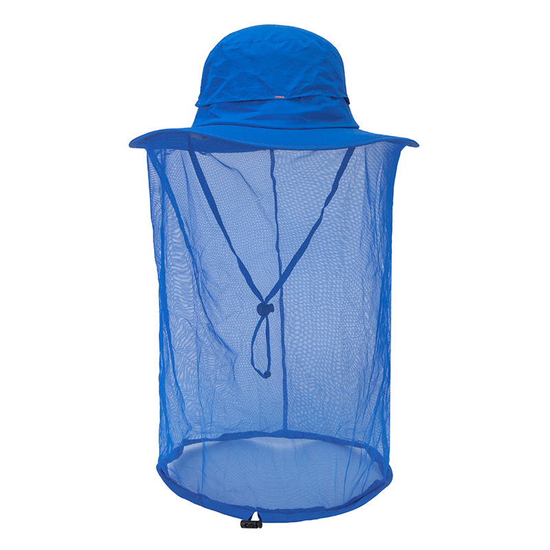 V888-ELOSUNG12642-212886-00 Blue Outdoor Mosquito Net Hat - Sun Protection and Insect Repellent Bucket Hat - Image 1