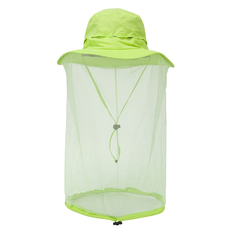 V888-ELOSUNG12668-212881-00 Green Outdoor Mosquito Net Hat - Sun Protection and Insect Repellent Bucket Hat - Image 1