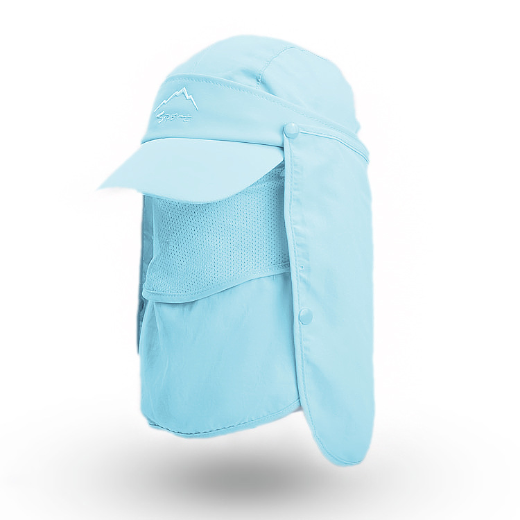 V888-ELOSUNG12773-213010-00 Blue UV Protection 4-in-1 Outdoor Sun Hat with Removable Flaps - Image 1