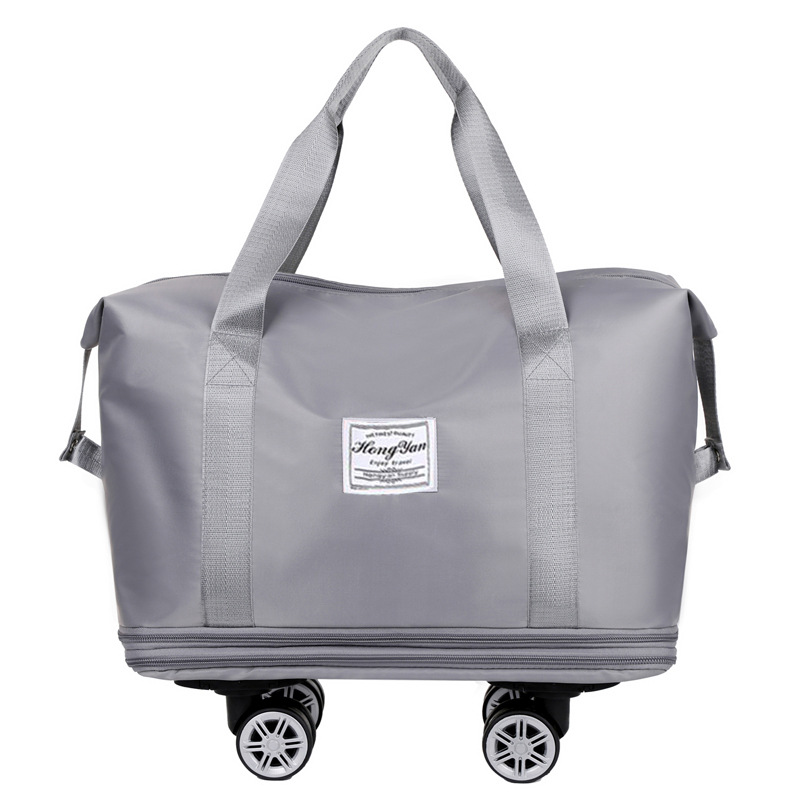 V888-ELOSUNG13067-210211-00 Grey Large Capacity Travel Bag with Expandable Design, Waterproof & Wet-Dry Separation, 360° Spinner Wheels - Ideal for Students, Business, and Maternity - Image 1