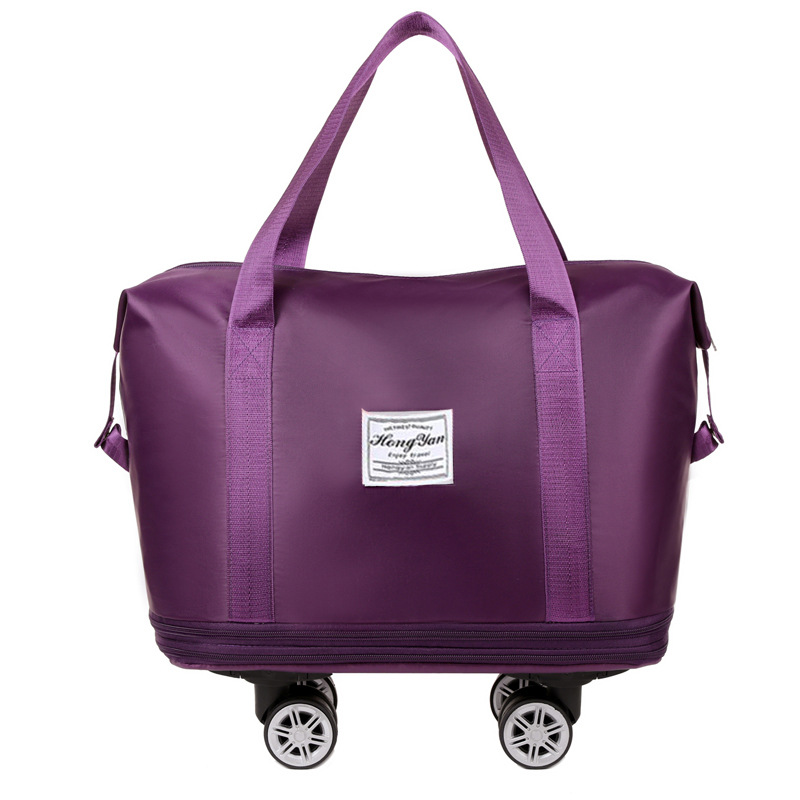 V888-ELOSUNG13069-210213-00 Dark Purple Large Capacity Travel Bag with Expandable Design, Waterproof & Wet-Dry Separation, 360° Spinner Wheels - Ideal for Students, Business, and Maternity - Image 1