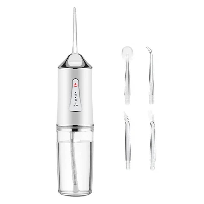 V888-ELOSUNG13232-210736-00 White Electric Portable Water Flosser - Smart 4-Head Oral Irrigation Teeth Cleaner, Pulse Cleaning for Home Use - Image 1