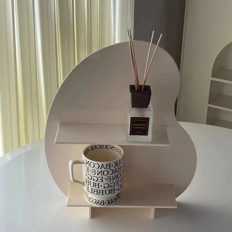 V888-ELOSUNG13266-211046-00 40*36*10cm White Acrylic Desktop Storage Organizer - Christmas Aromatherapy Display Shelf for Cosmetics, Candles, and Decorative Items - Image 1