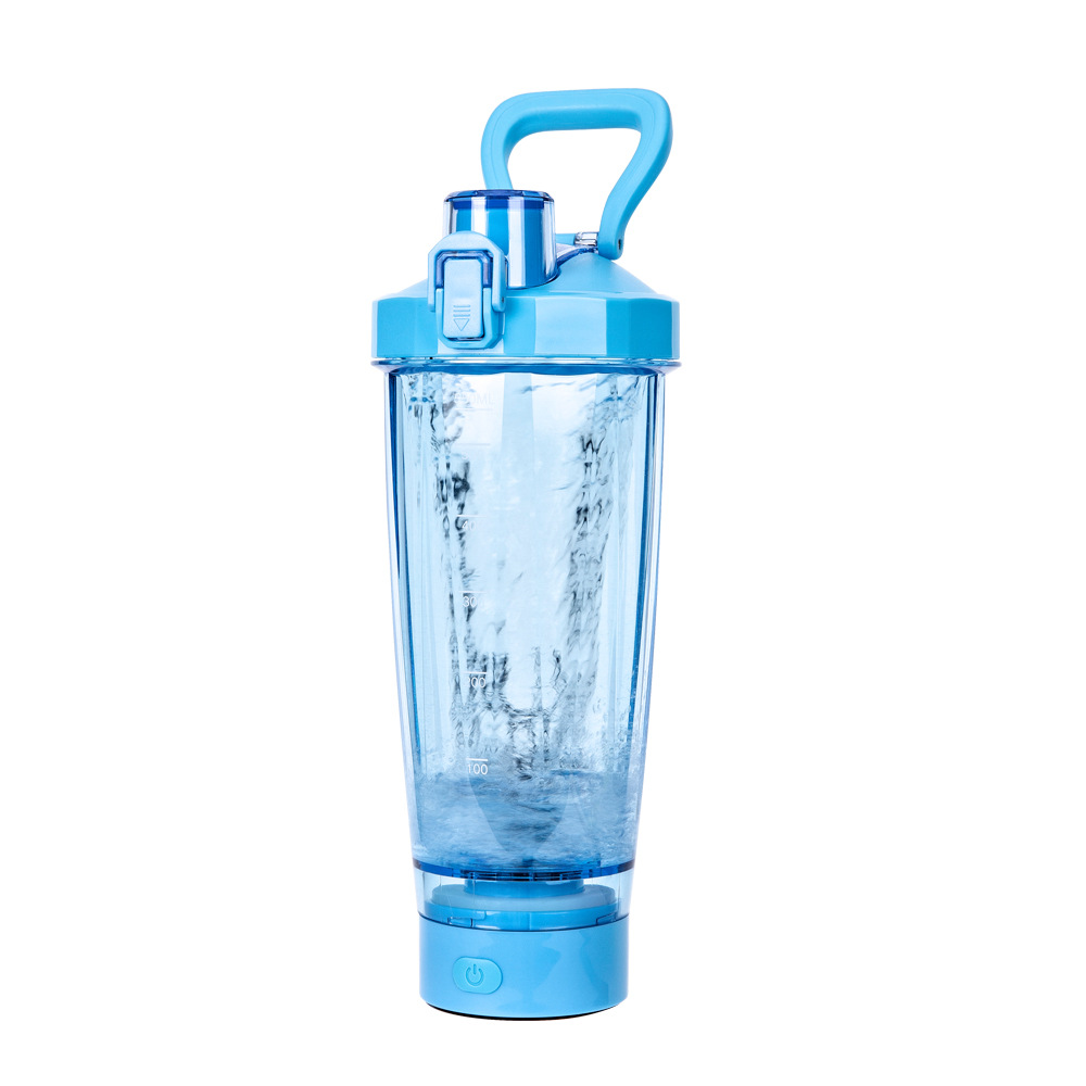 V888-ELOSUNG13389-211408-00 Blue Portable Electric Shaker Bottle without LED Light, 550ml Sports Protein Mixer Cup for Gym and Travel - Image 1