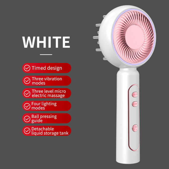V888-ELOSUNG13461-211735-00 White Intelligent Scalp Massager Brush with Red Light Therapy - Hair Care, Volumizing, and Essence Applicator - Image 1