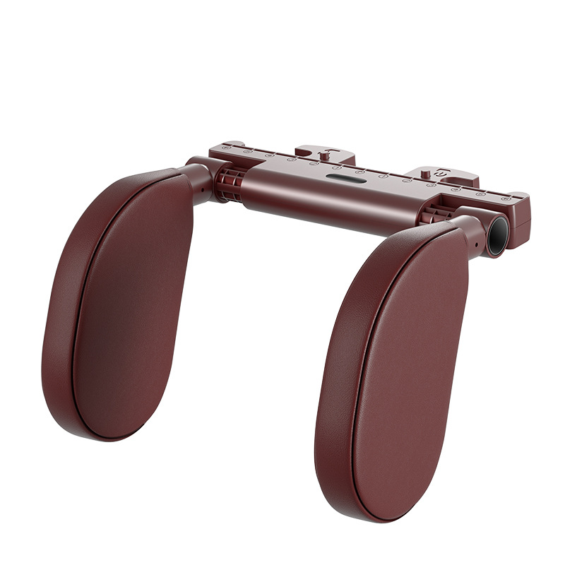 V888-ELOSUNG13821-213471-00 Dark Brown Adjustable 3D Memory Foam Car Seat Headrest with Side Support, Universal Neck Pillow for Travel Comfort - Image 1