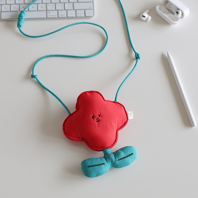 V888-ELOSUNG13878-213411-00 Red Mini Crossbody Coin Purse & Earphone Pouch - Adorable Floral Design, Small Bag for Lipsticks, Lightweight Travel Essentials - Image 1