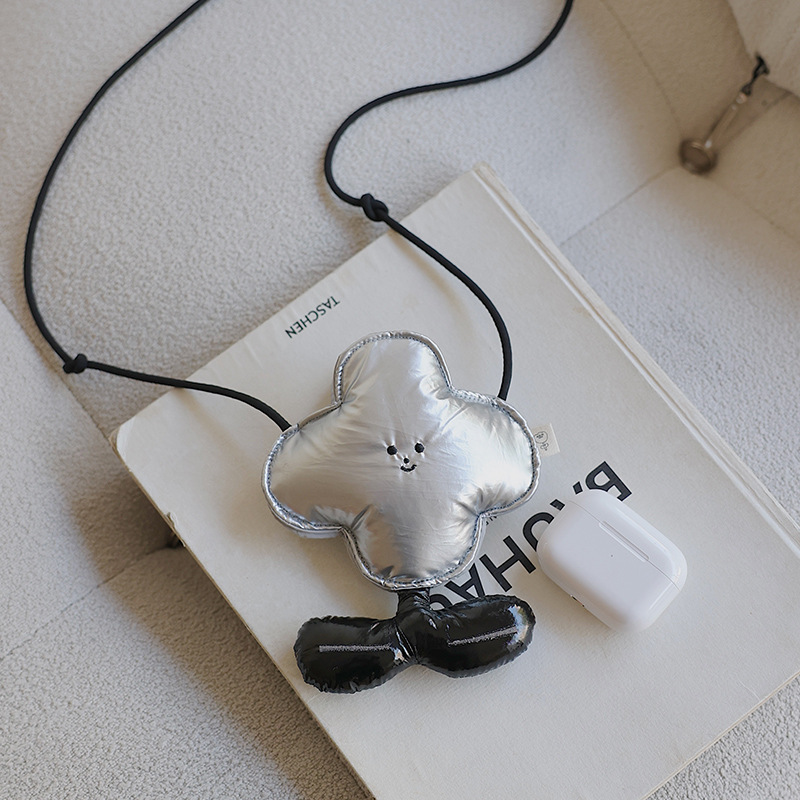 V888-ELOSUNG13880-213391-00 Silver Mini Crossbody Coin Purse & Earphone Pouch - Adorable Floral Design, Small Bag for Lipsticks, Lightweight Travel Essentials - Image 1