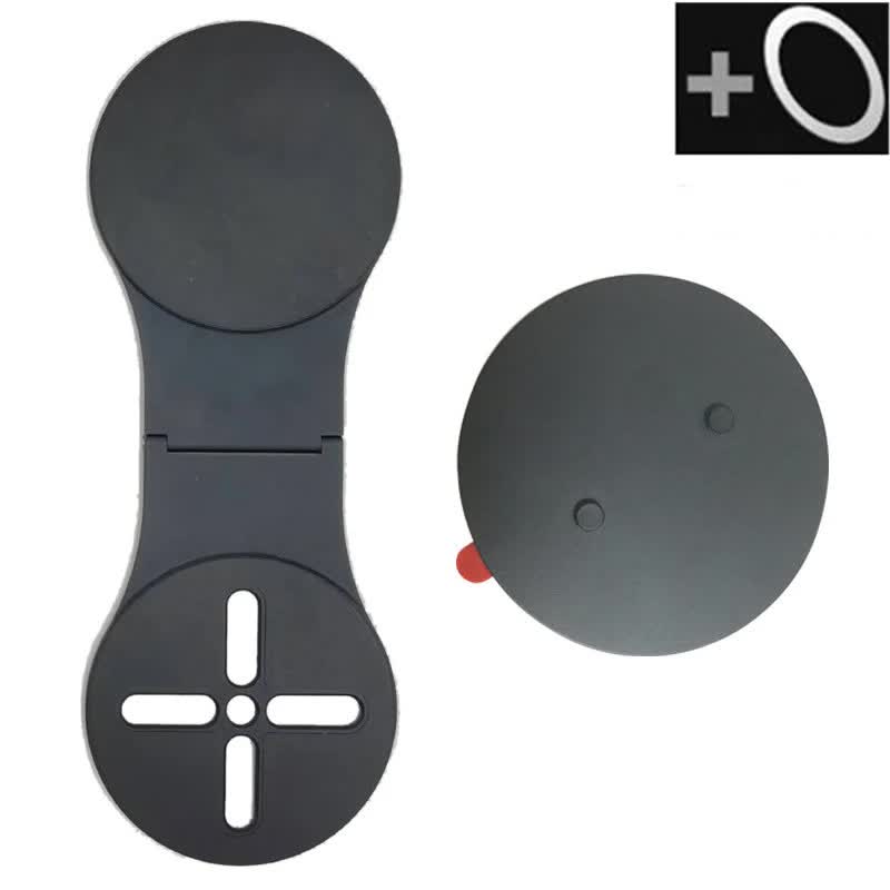 V888-ELOSUNG13904-213688-00 Black Magnetic Foldable Phone Stand – Universal Aluminum Alloy Desktop & Tesla Car Mount, Compact and Lightweight Design - Image 1