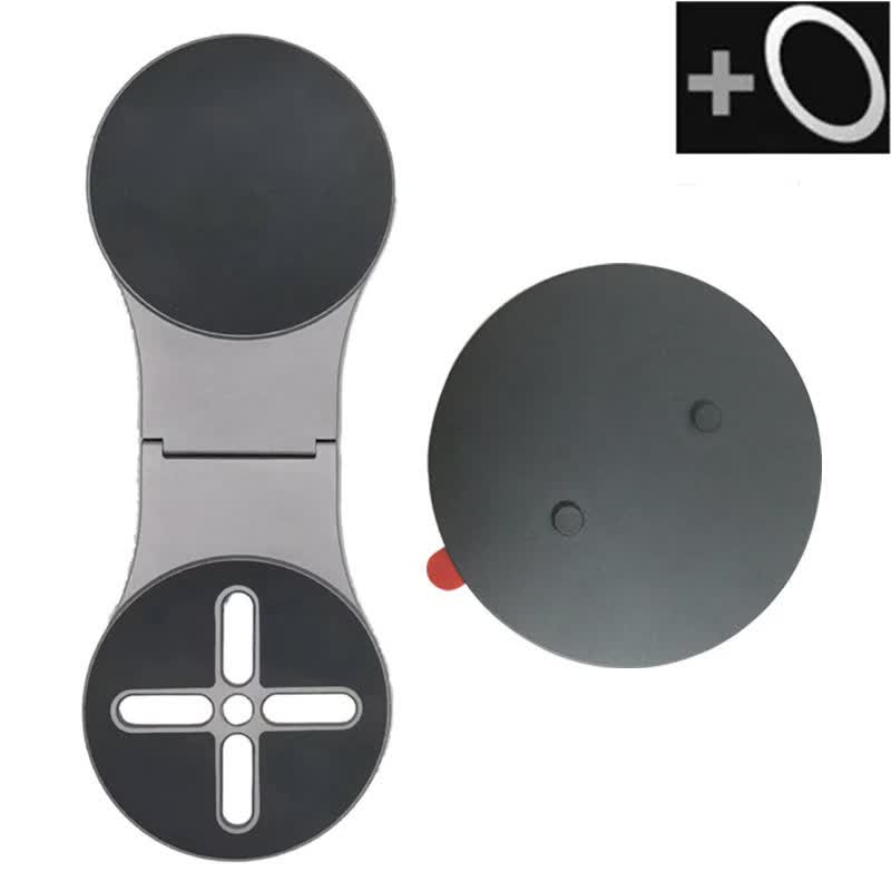 V888-ELOSUNG13905-213689-00 Grey Magnetic Foldable Phone Stand - Universal Aluminum Alloy Desktop & Tesla Car Mount, Compact and Lightweight Design - Image 1