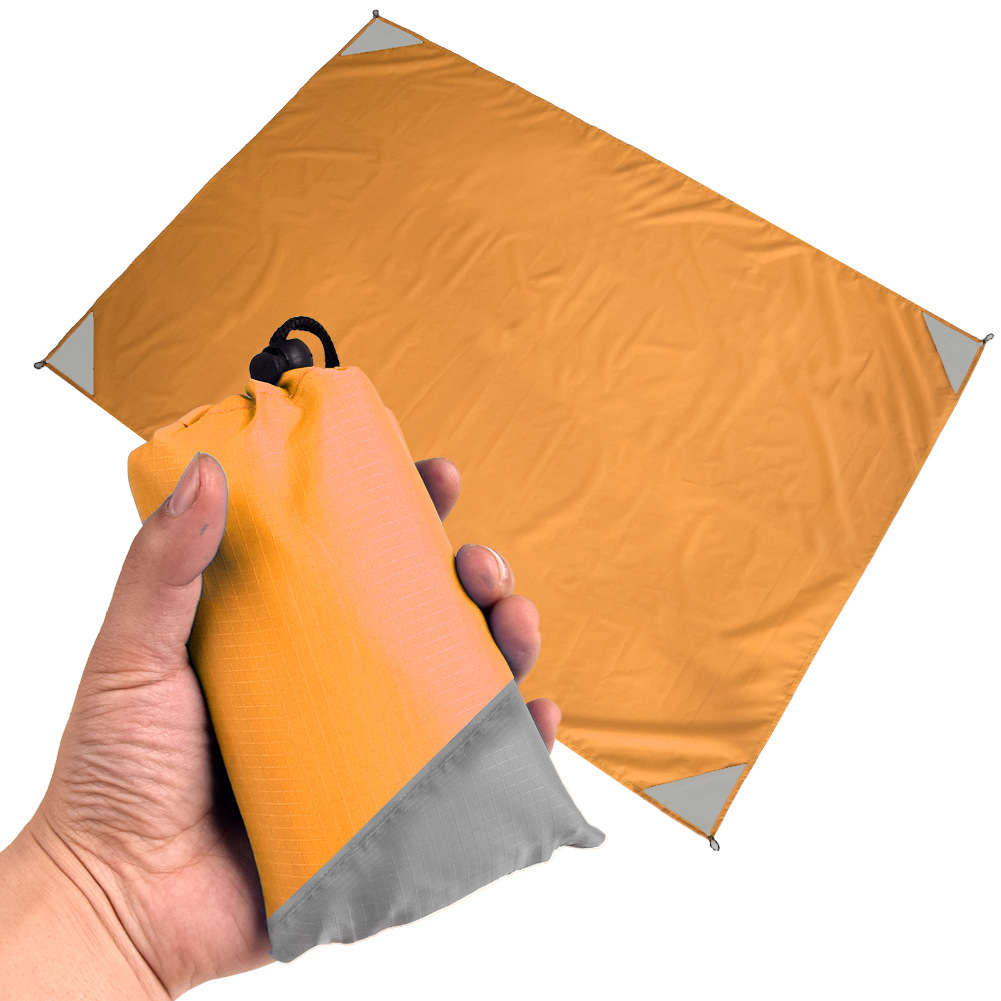 V888-ELOSUNG13963-213861-00 Orange And Grey Portable Waterproof Camping Mat - Foldable Picnic and Beach Blanket - Image 1