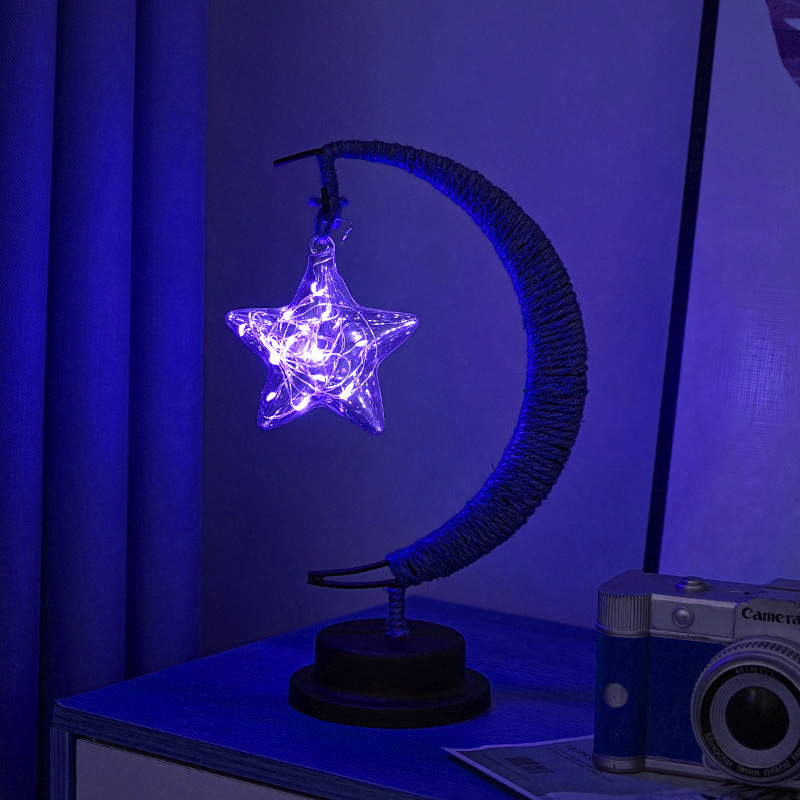 V888-ELOSUNG14000-211054-00 Blue Star USB Night Light LED Decorative Light with Blue Glow, USB Powered, Perfect for Bedroom, Party & Gift - Image 1