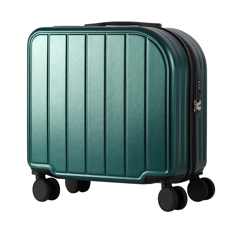 V888-ELOSUNG15012-211451-00 Dark Green 18-Inch Lightweight Carry-On Luggage - Waterproof & Anti-Theft Suitcase with Silent Universal Wheels - Image 1