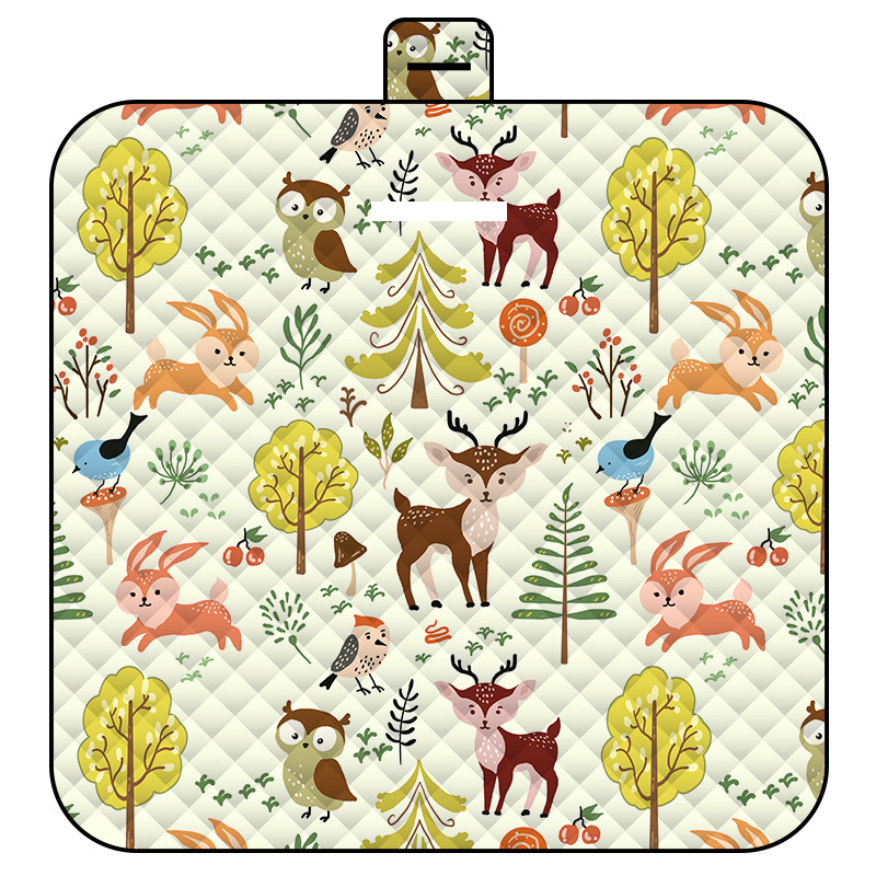 V888-ELOSUNG15058-211893-00 Thickened Waterproof Picnic Blanket - Portable Outdoor Beach Mat for Camping and Hiking 150*200cm(Jungle Party) - Image 1