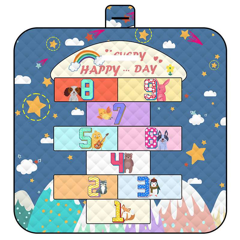 V888-ELOSUNG15060-211895-00 Thickened Waterproof Picnic Blanket - Portable Outdoor Beach Mat for Camping and Hiking 150*200cm(Hopscotch) - Image 1