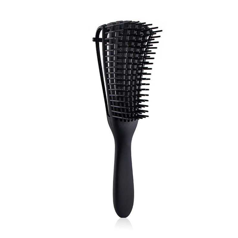 V888-ELOSUNG15107-211756-00 3PCS Black Octopus-Style Detangling Brush - 8 Flexible Arms for Effortless Hair Styling - Image 1