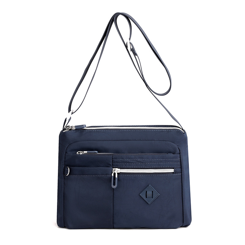 V888-ELOSUNG15156-212281-00 Lightweight Nylon Crossbody Shoulder Bag - Dark Blue, Adjustable Strap, Multi-Pocket Design - Image 1