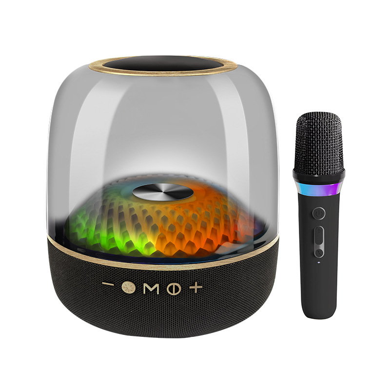 V888-ELOSUNG15177-212476-00 LP90 Black 360° Bluetooth Home Theater Speaker With One Microphone - LED Light Effect, 120W Surround Sound - Image 1