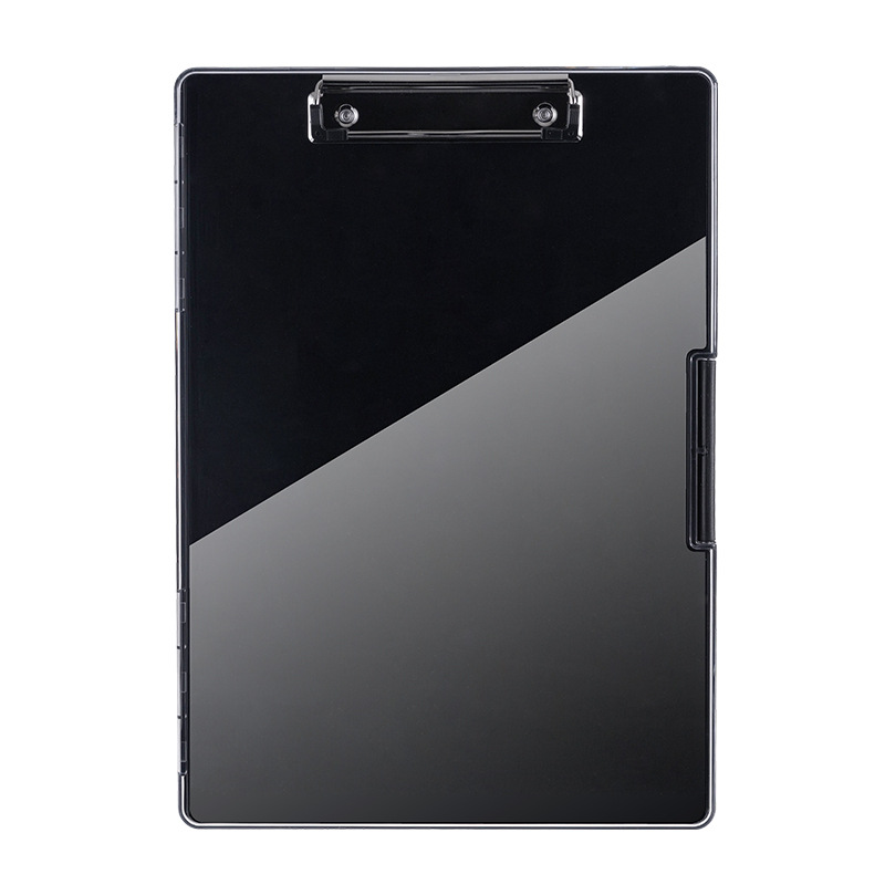 V888-ELOSUNG15221-212553-00 Black A4 Plastic Document Storage Clipboard - Portable and Durable - Image 1