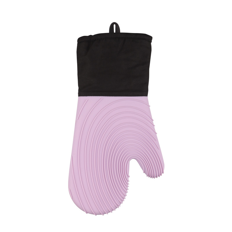 V888-ELOSUNG15239-212555-00 Purple Spiral Pattern Silicone Oven Mitts - Heat Resistant and Non-Slip Design (1 Pair/2 PCS) - Image 1