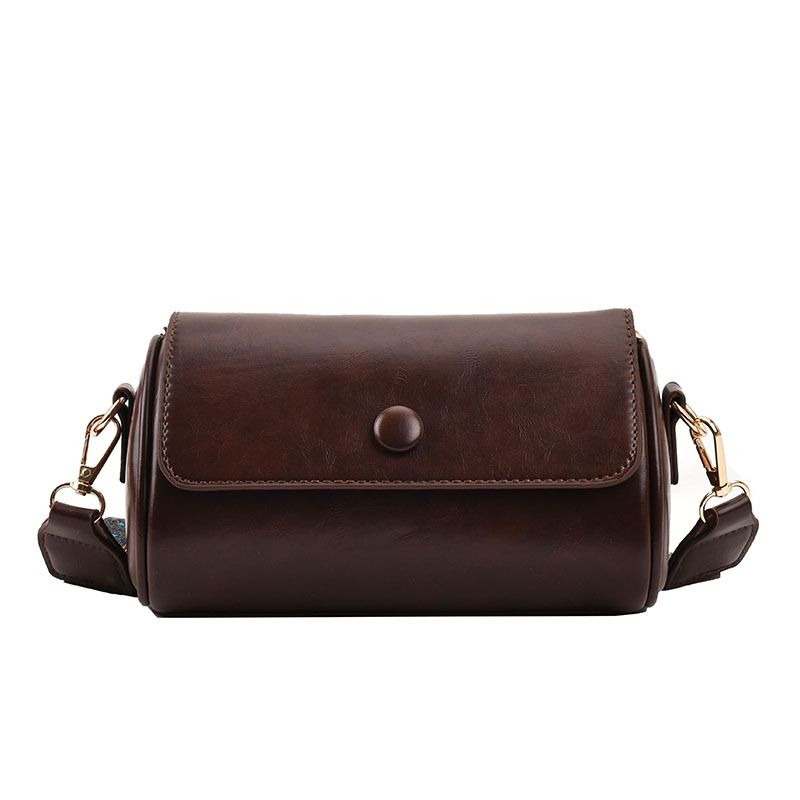 V888-ELOSUNG15245-212583-00 Coffee Vintage PU Leather Shoulder Bag with Adjustable Strap - Compact and Stylish - Image 1