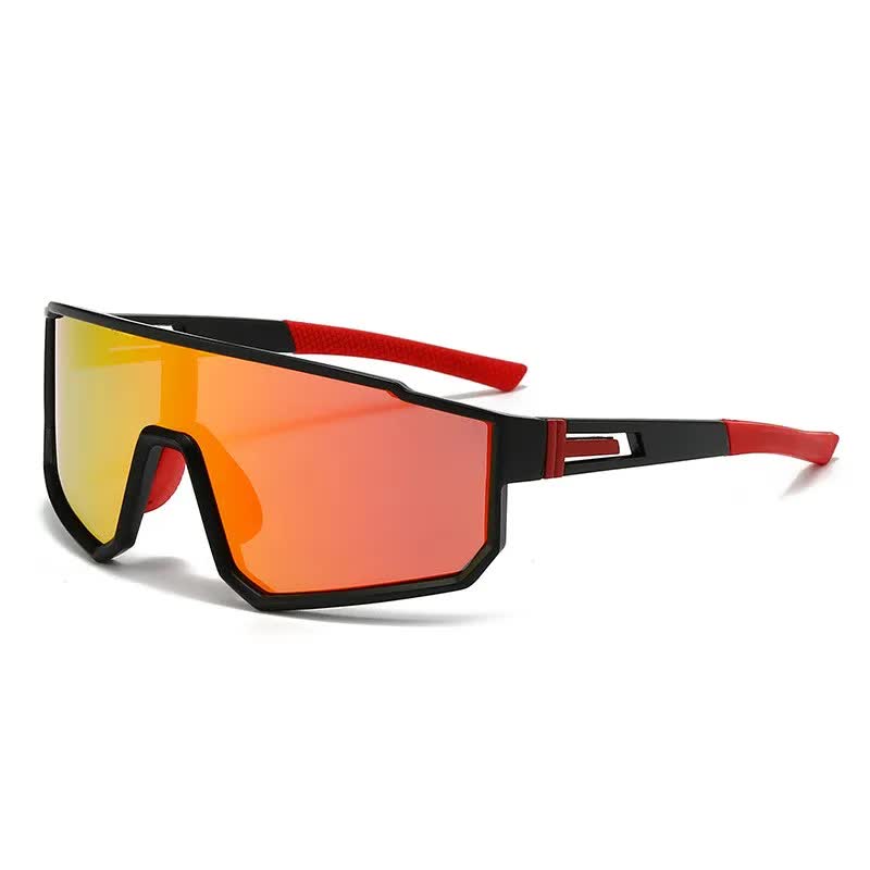 V888-ELOSUNG15296-212684-00 UV400 Sports Sunglasses with Polarized TAC Lens - Black/Red - Image 1