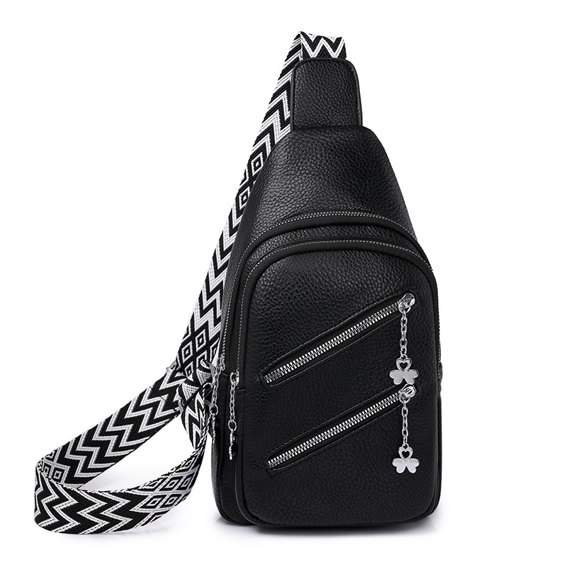 V888-ELOSUNG15308-212659-00 Waterproof Crossbody Sling Bag with Adjustable Strap - Black - Image 1