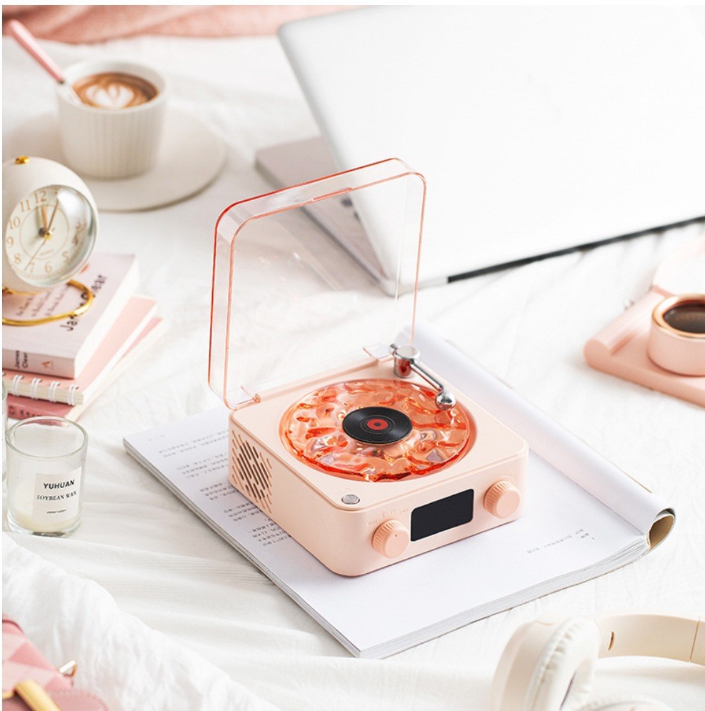V888-ELOSUNG15360-212991-00 Pink, KW03 Bluetooth Sleep Sound Machine - Retro Design with 1500mAh Battery - Image 1