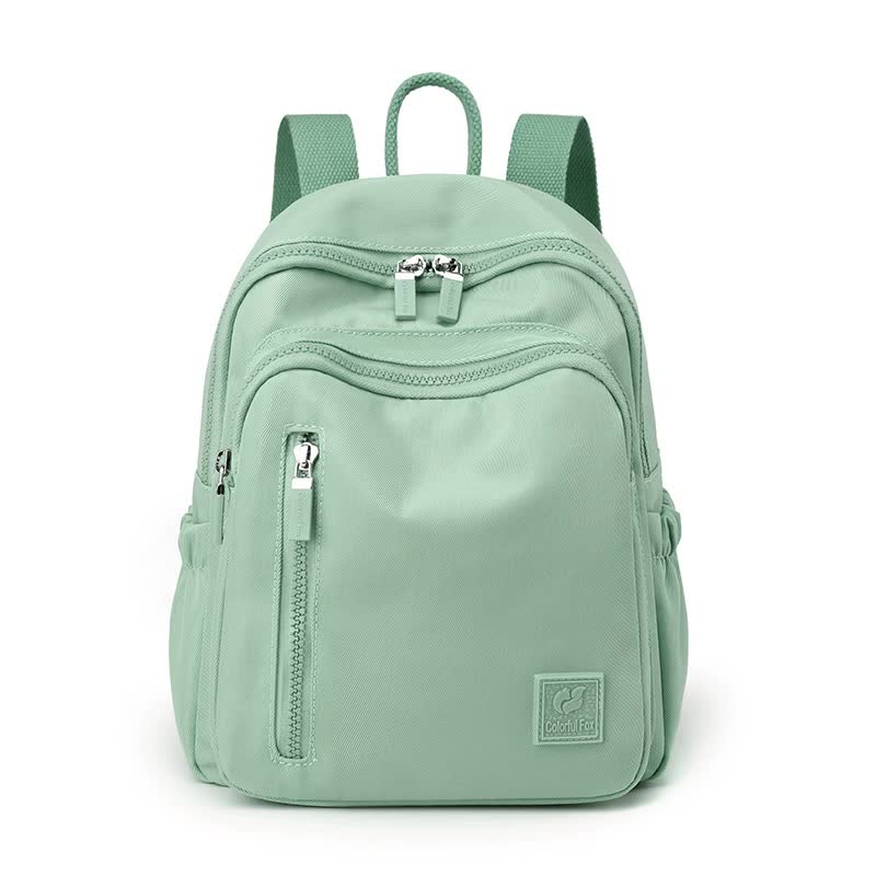 V888-ELOSUNG15506-214219-00 Light Green Mini Nylon Multi-Compartment Backpack - Lightweight and Stylish Everyday Bag - Image 1