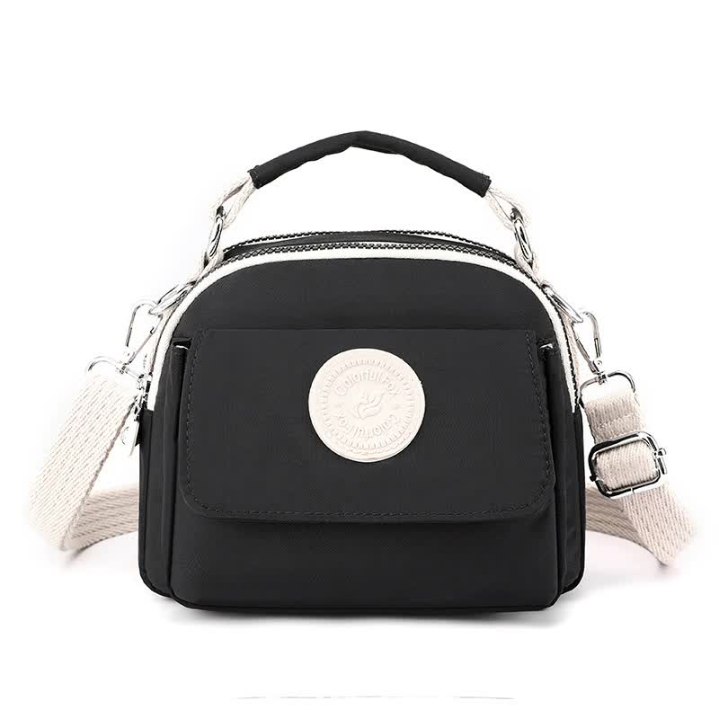 V888-ELOSUNG15510-214172-00 Black Compact Nylon Crossbody Bag - Stylish and Versatile Shoulder Purse - Image 1