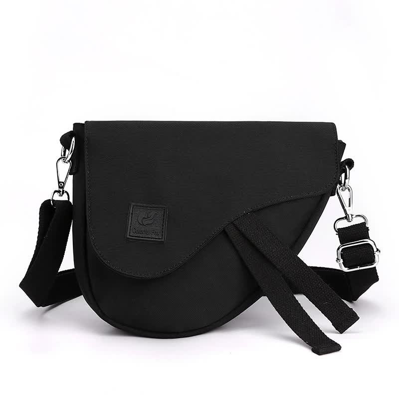 V888-ELOSUNG15538-214183-00 Black Compact Nylon Crossbody Shoulder Bag - Stylish and Lightweight Sling Purse - Image 1