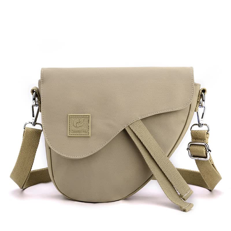 V888-ELOSUNG15544-214189-00 Apricot Compact Nylon Crossbody Shoulder Bag - Stylish and Lightweight Sling Purse - Image 1