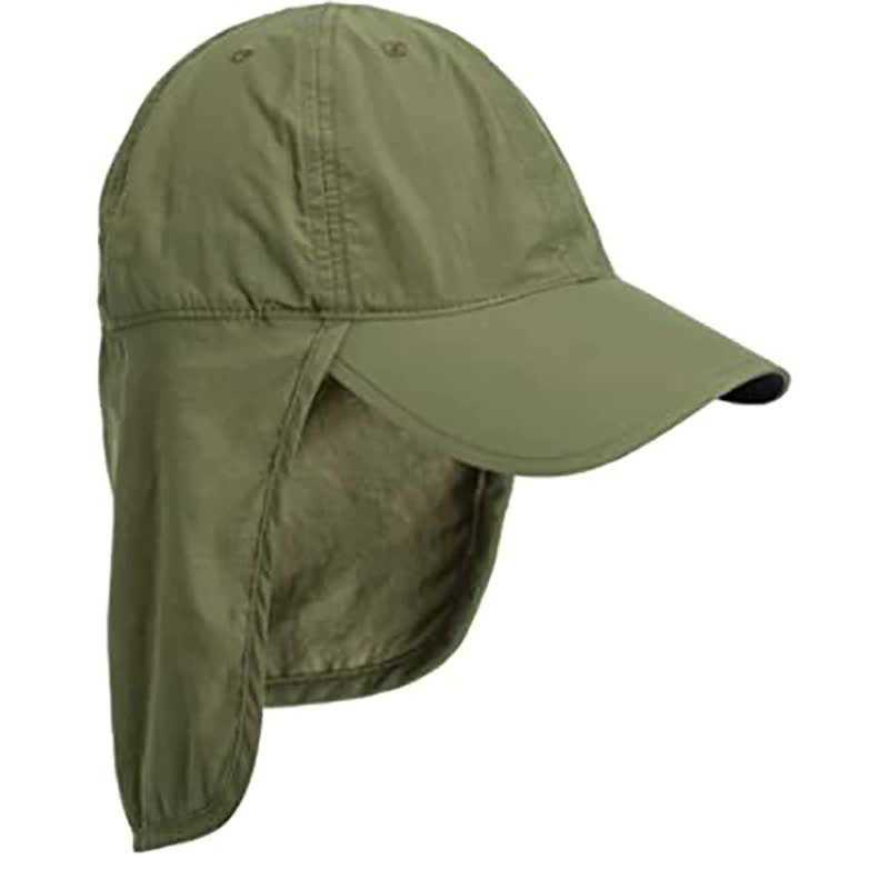 V888-ELOSUNG16104-214479-00 Green UV Protection Outdoor Sun Hat with Neck Flap - Lightweight and Breathable - Image 1
