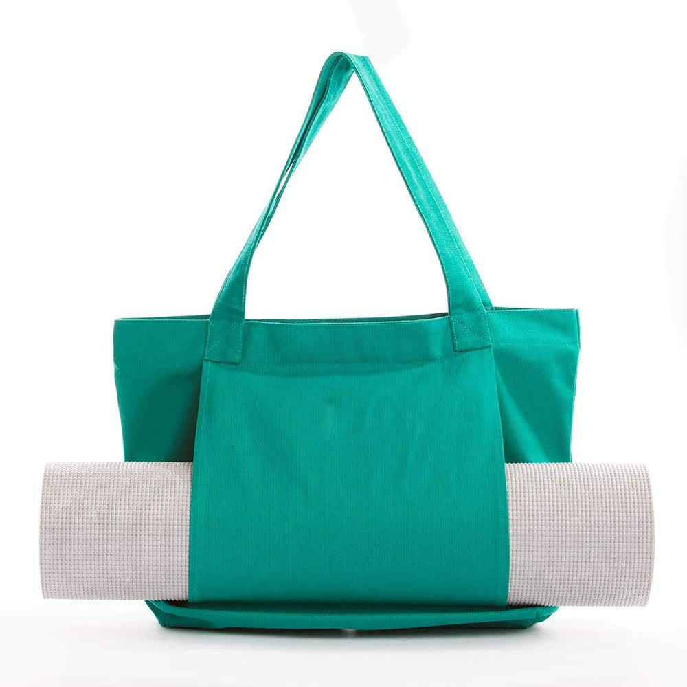 V888-ELOSUNG16185-215005-00 Green Yoga Mat Tote Bag - Multi-Purpose Gym Bag with Yoga Mat Holder - Image 1