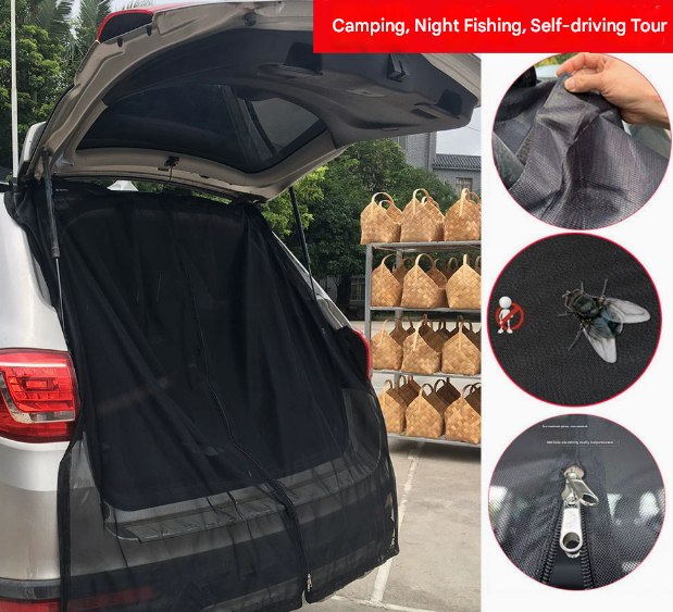 V888-ELOSUNG16203-215065-00 S Magnetic Car Tailgate Mosquito Net - Camping and Outdoor Bug Screen - Image 1