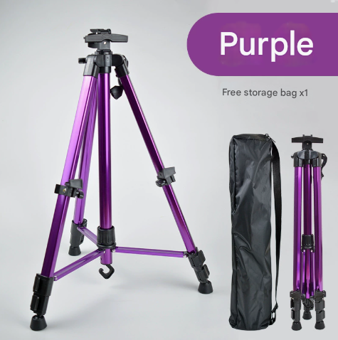 V888-ELOSUNG16285-215652-00 Purple Portable Folding Artist Tripod Easel - Adjustable Stand for Sketching & Painting (Collapses to 54cm) - Image 1